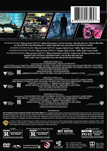 4 Film Favorites: The Matrix Collection (The Matrix / The Matrix Reloaded / The Matrix Revolutions / The Animatrix)