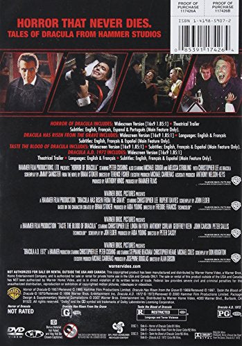 4 Film Favorites: Draculas (Dracula A.D. 1972, Dracula Has Risen from the Grave, Horror of Dracula, Taste the Blood of Dracula)