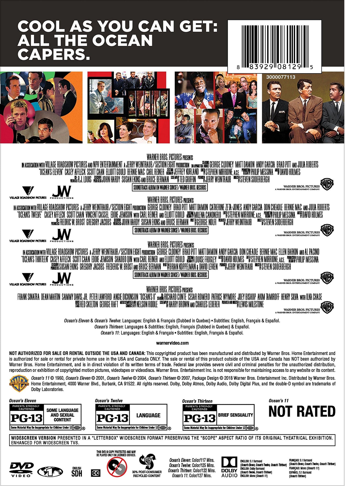 4 Film Favorites: Ocean's Collection (Ocean's 11 (1960), Ocean's Eleven (2001), Ocean's Twelve, Ocean's Thirteen)