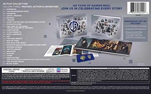WB 100th 25Film Collection Vol 3 Fantasy, Action, Adventure (Blu-ray)