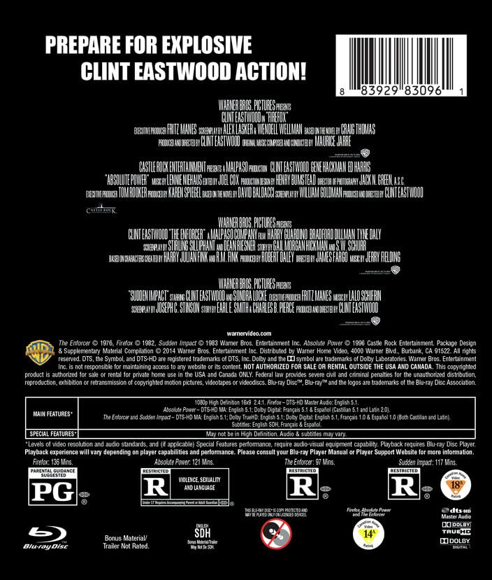 4 Film Favorites: Clint Eastwood Action [Blu-ray]
