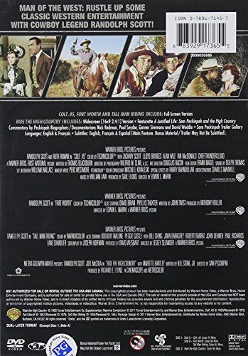 4 Film Favorites: Randolph Scott Westerns (Colt 45, Fort Worth, Tall Man Ridin, Ride The High Country)