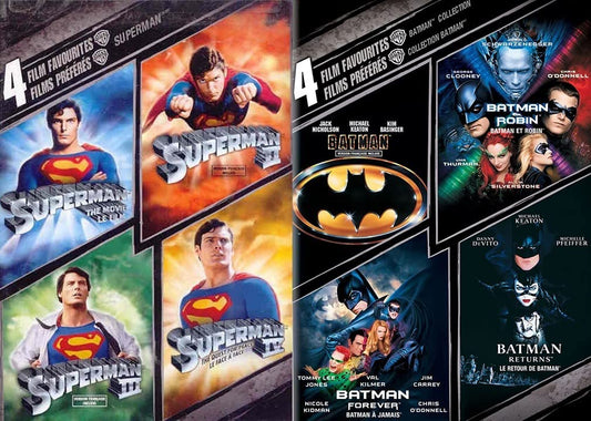 8 Film Favorites Superman & Batman Collection (Superman: The Movie/Superman II/Superman III/Superman IV: The Quest For Peace) (Batman/Batman Returns/Batman Forever/Batman & Robin) [DVD-2 Pack]