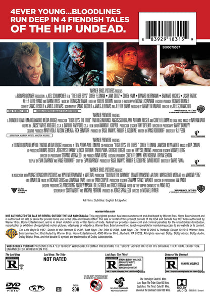 4 Film Favorites: Vampires (The Lost Boys, Lost Boys: The Thirst, Lost Boys: The Tribe (Uncut), Queen of the Damned)