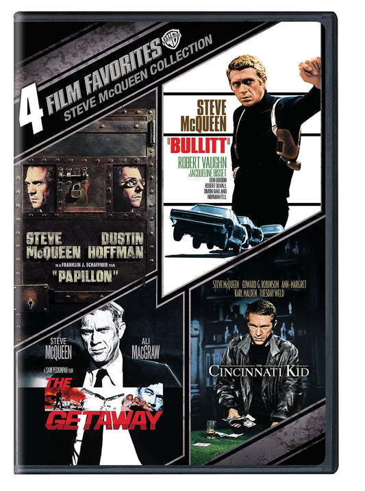 4 Film Favorites: Steve McQueen (Bullitt, The Cincinnati Kid, The Getaway: Deluxe Edition, Papillon)