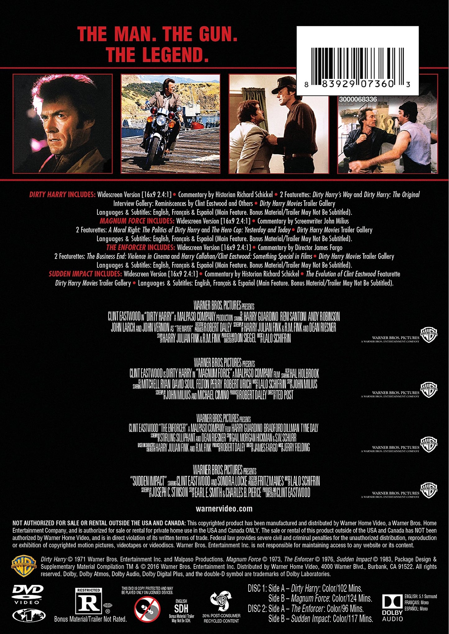 4 Film Favorites: Dirty Harry (Dirty Harry: Deluxe Edition, The Enforcer: Deluxe Edition, Magnum Force: Deluxe Edition, Sudden Impact: Deluxe Edition)
