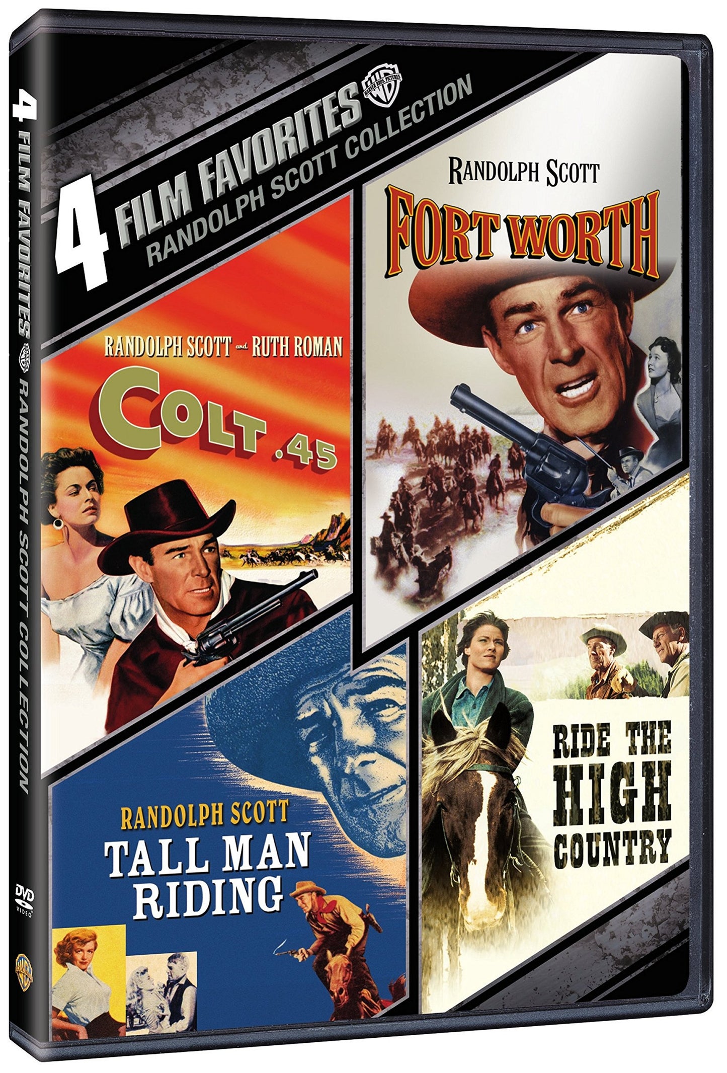 4 Film Favorites: Randolph Scott Westerns (Colt 45, Fort Worth, Tall Man Ridin, Ride The High Country)