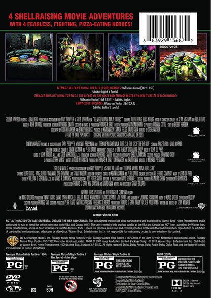 4 Film Favorites: Teenage Mutant Ninja Turtles (Teenage Mutant Ninja Turtles, Teenage Mutant Ninja Turtles 2, Teenage Mutant Ninja Turtles 3, TMNT) - Packaging may Vary